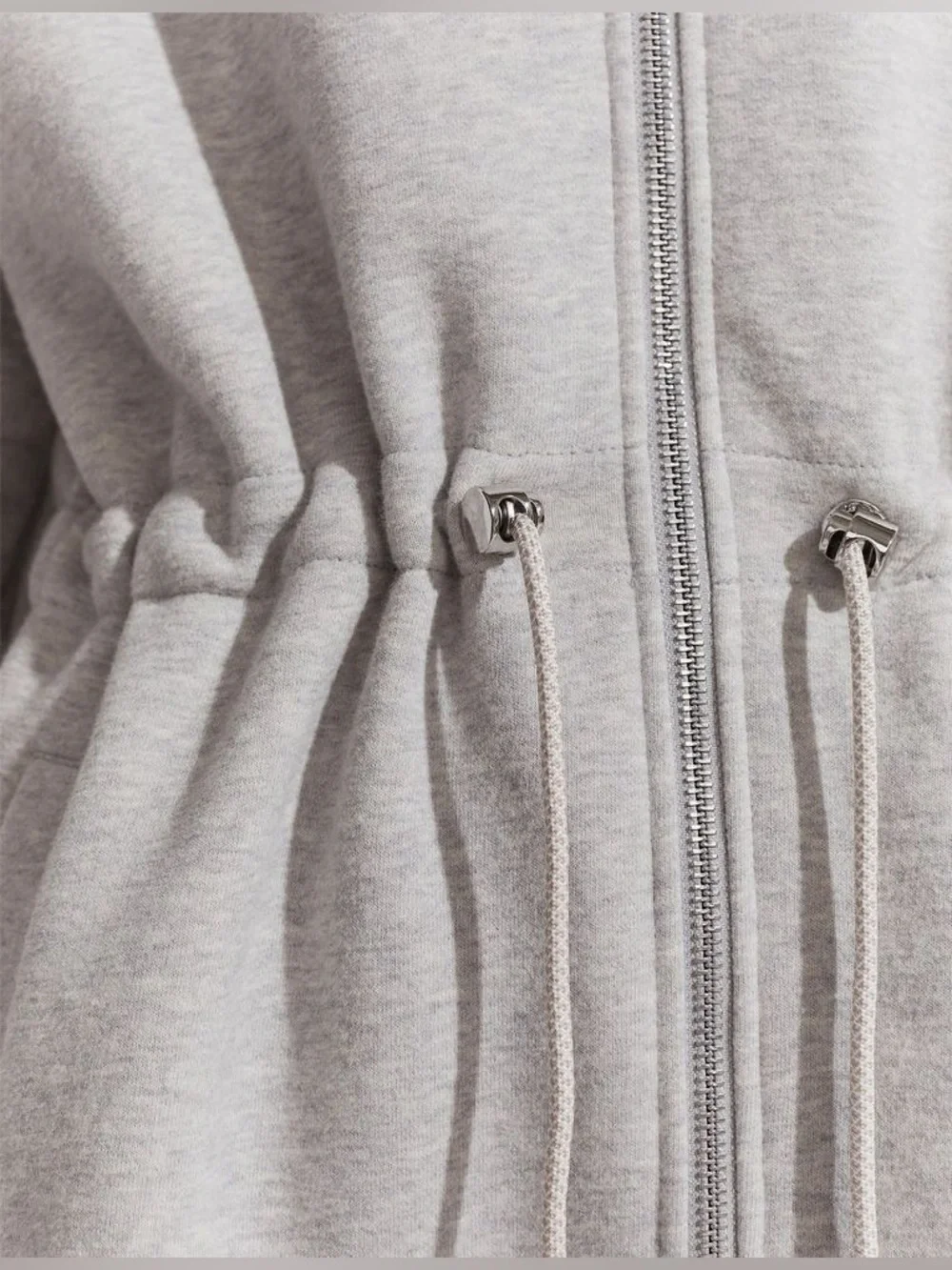 Varley Victoria Light Gray Zip-Up Hoodie with Drawstring Waist. Size Small - Picture 5 of 14